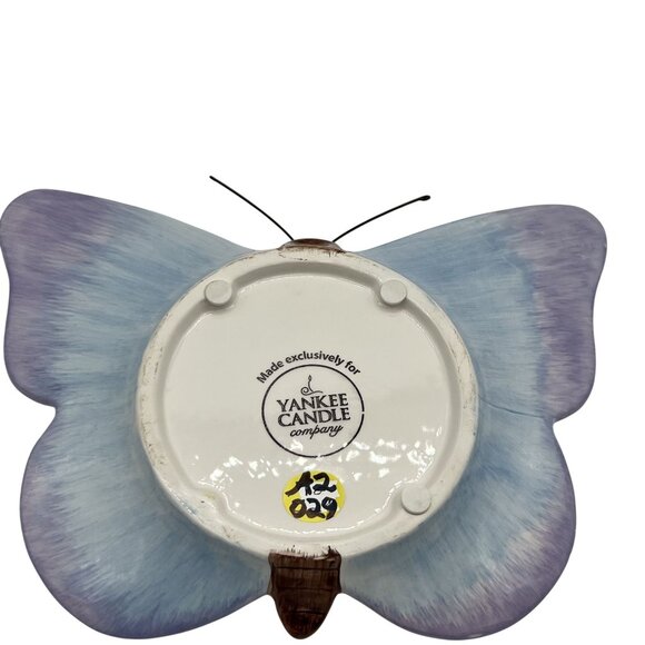 Yankee Candle Butterfly Ceramic Jar Holder 8.5"x6" Serene Blue Purple Home Decor - Picture 9 of 12